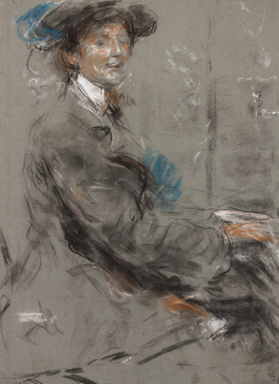 Dame Ethel Smyth (pastel na šedém papíře) od Ambrose McEvoy