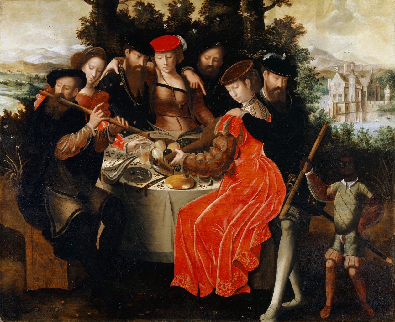 Music Making Company Outdoors, c.1540-50 od Ambrosius Benson