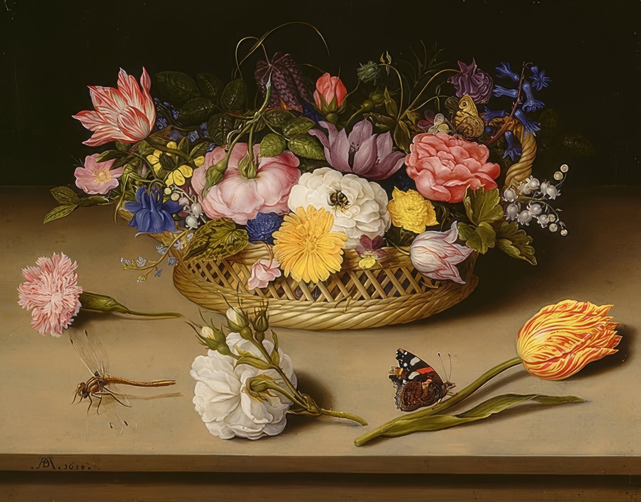 Zátiší s květinami. 1614 od Ambrosius the Elder Bosschaert