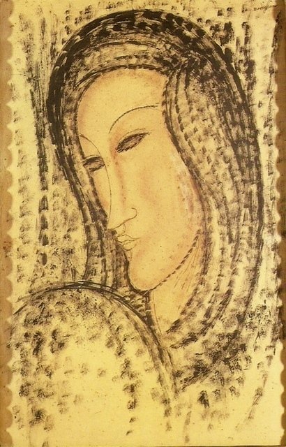  Portrait of a young widownFrancais: Portrait dune jeune veuvenPortugues: Retrato de uma jovem viuvan od Amedeo Modigliani