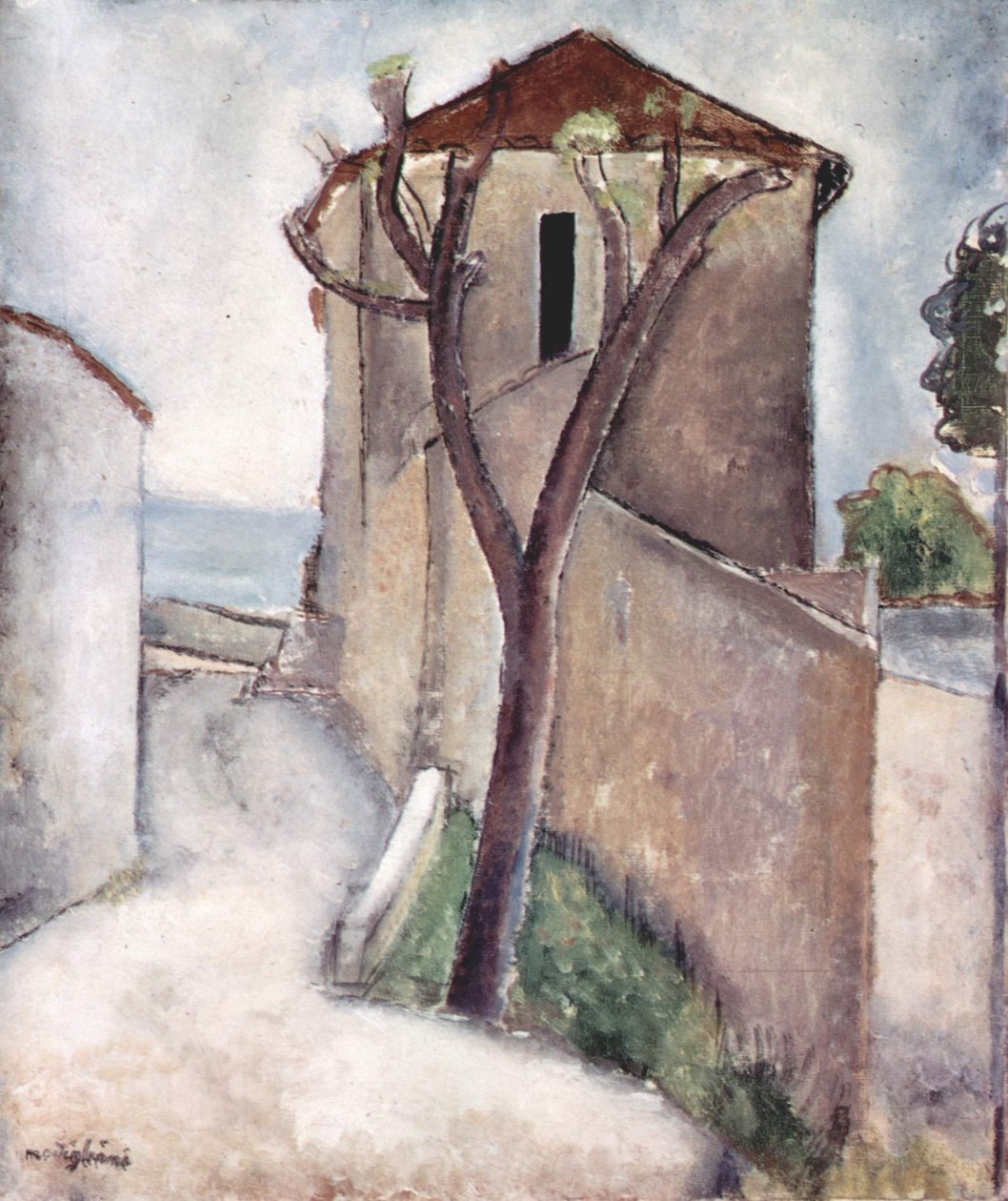 Strom a dům od Amedeo Modigliani