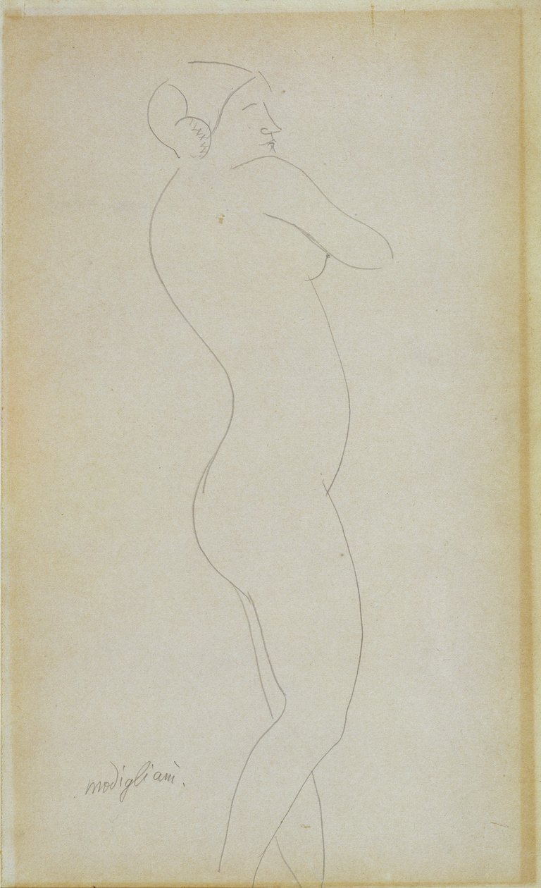 Nahá stojící dívka od Amedeo Modigliani