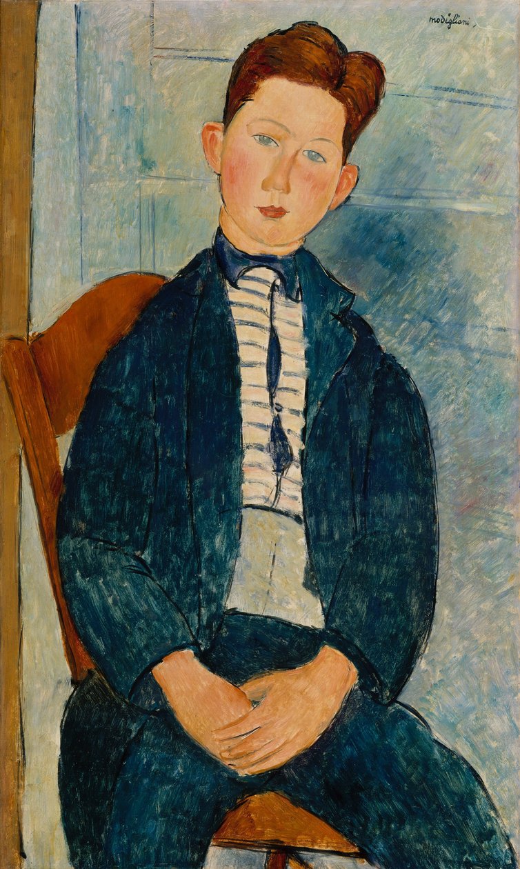 Chlapec v pruhovaném svetru, 1918 od Amedeo Modigliani
