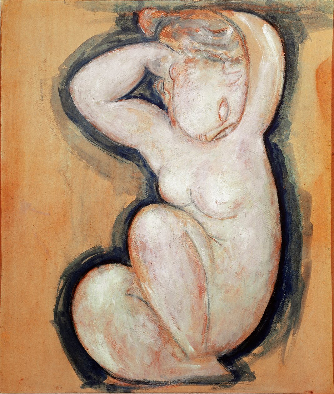 Cariatid. Obraz od Amedea MOGILIANIHO (1884-1920) od Amedeo Modigliani