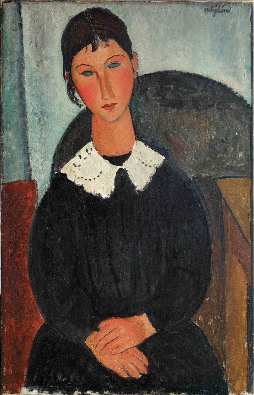 Elvira s bílým límečkem, 1917-1918. od Amedeo Modigliani