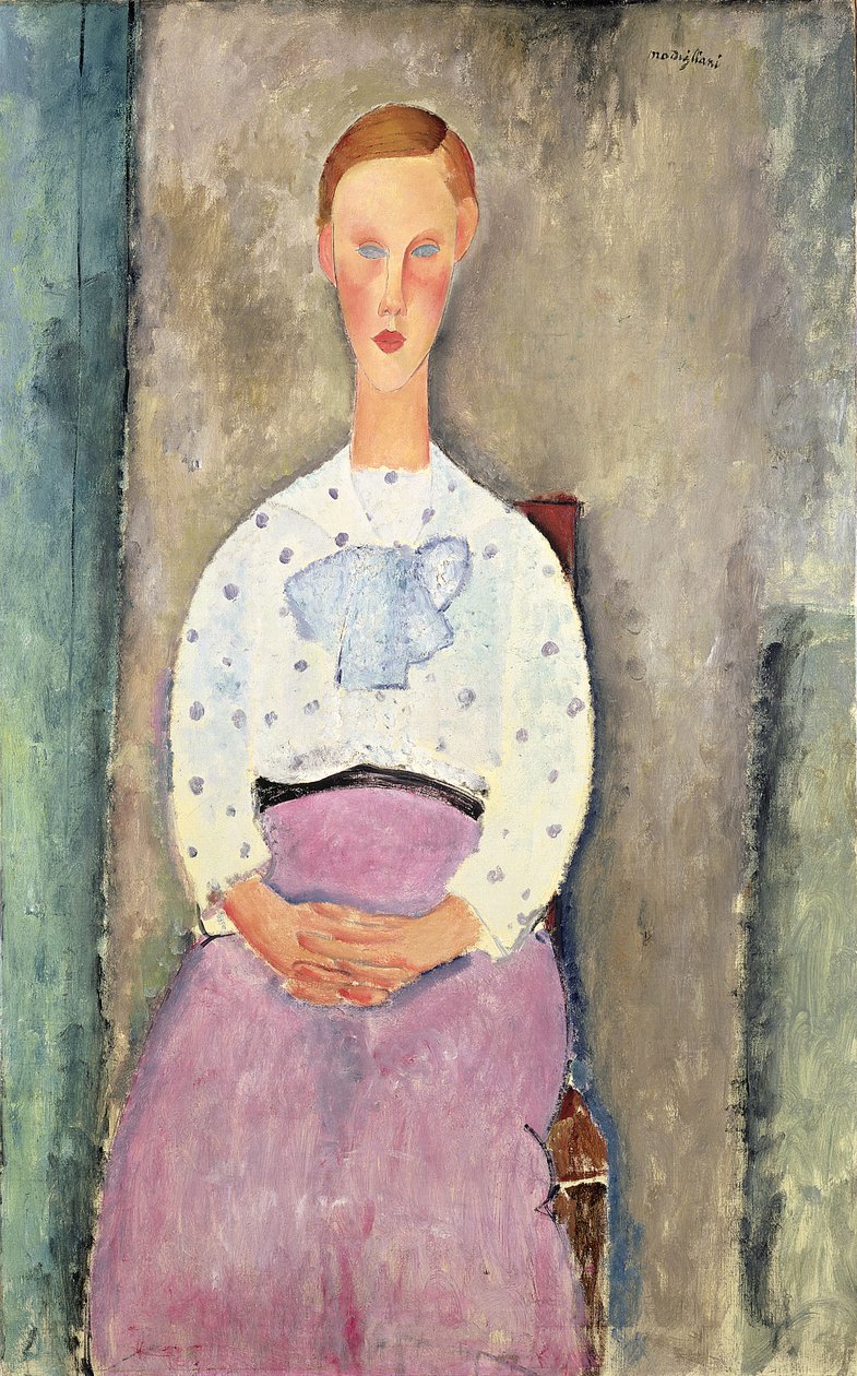 Dívka s puntíkovanou halenkou, 1919 od Amedeo Modigliani
