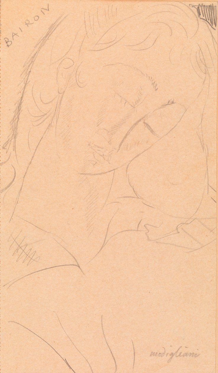 Hlava - Bairon od Amedeo Modigliani