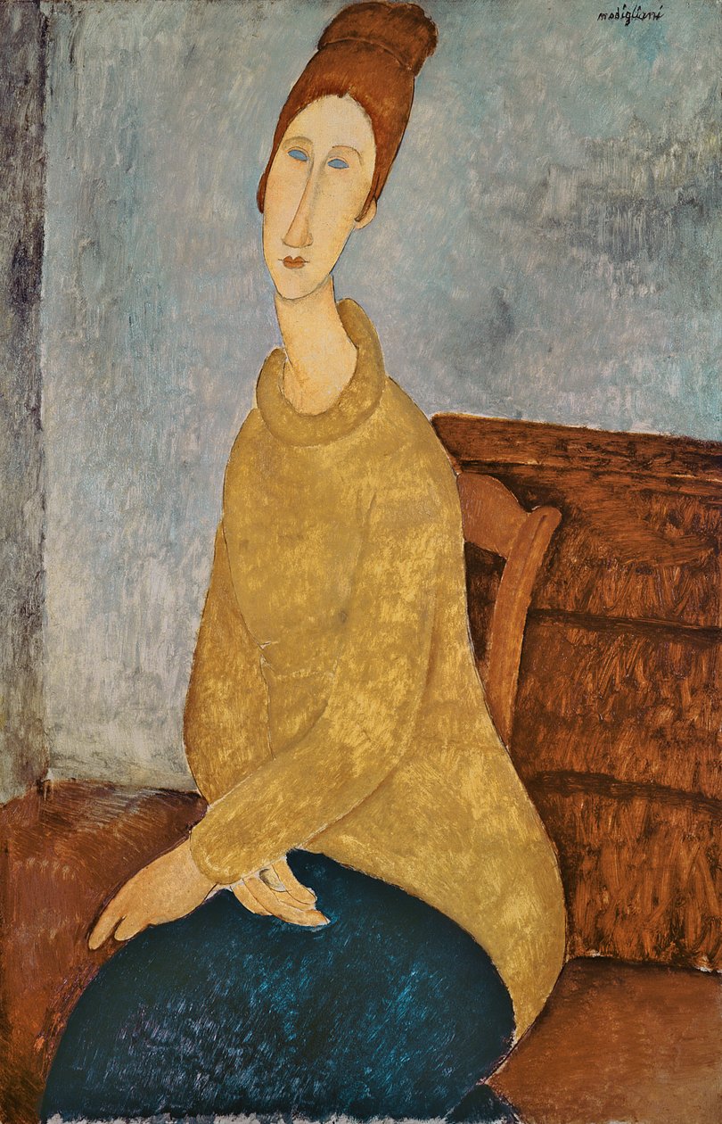 Jeanne Hebuterne ve žlutém svetru, 1918-19 od Amedeo Modigliani