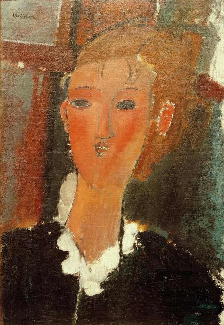 Mladá žena s bílým límečkem od Amedeo Modigliani