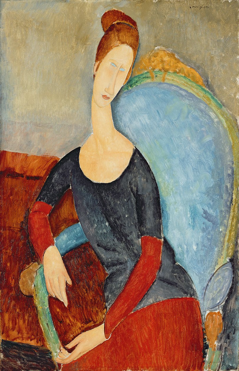 Mme Hebuterne v modrém křesle, 1918 od Amedeo Modigliani