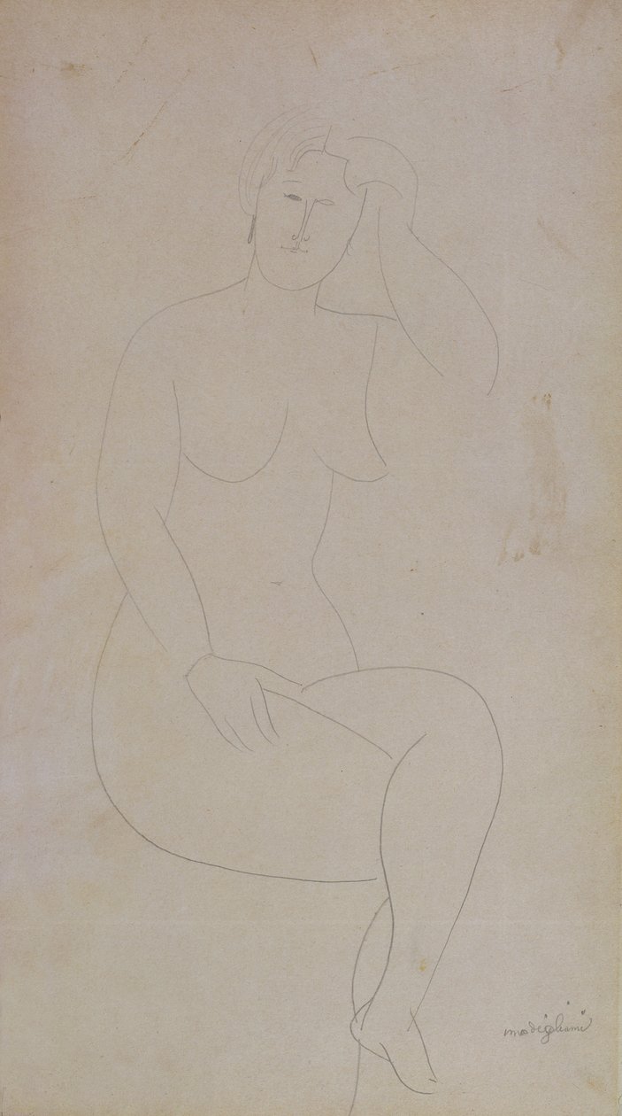 Nahá stojící dívka (překřížené nohy) od Amedeo Modigliani