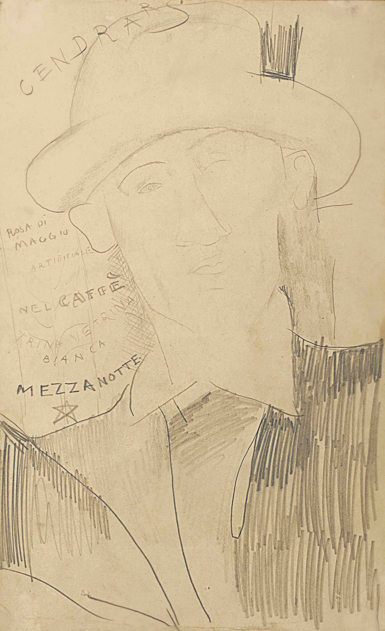 Portrét Blaise Cendrarse, kolem 1916-18 od Amedeo Modigliani