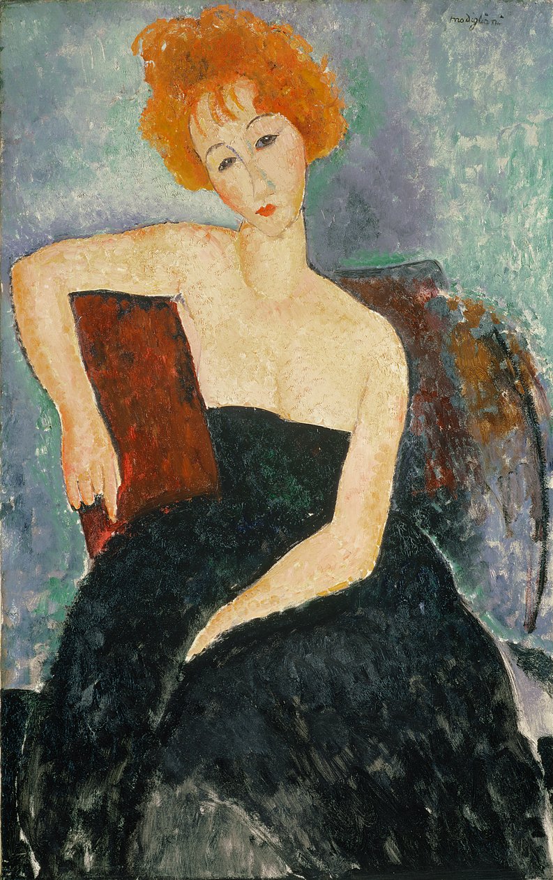 Zrzavá dívka ve večerních šatech, 1918 od Amedeo Modigliani