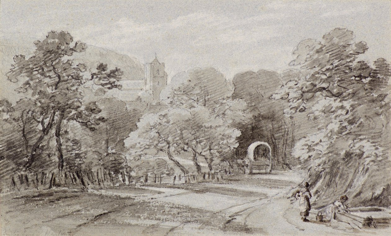 A Country Road, Hastings, c.1803 (křída) od Amelia Long