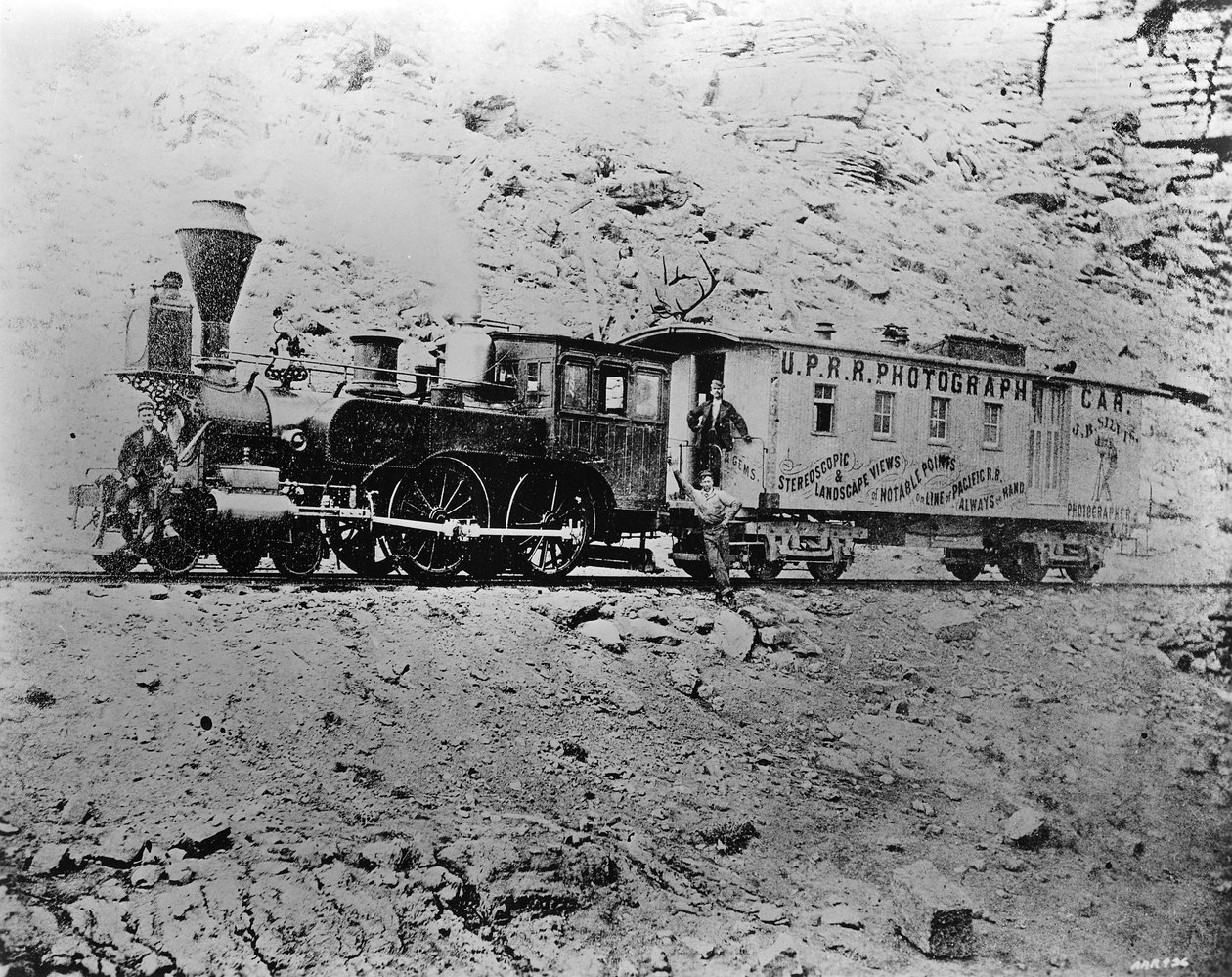 J.B. Silvis U.P.R.R. Vyfotografujte auto poblíž Point of Rocks, Wyoming, kolem roku 1868 od American Photographer
