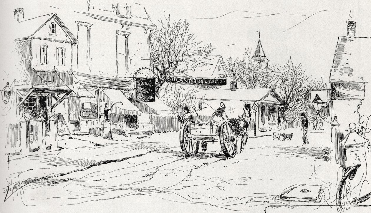 Commercial Street, Provincetown, Cape Cod, z „The Century Illustrated Monthly Magazine“, květen až říjen 1883 od American School