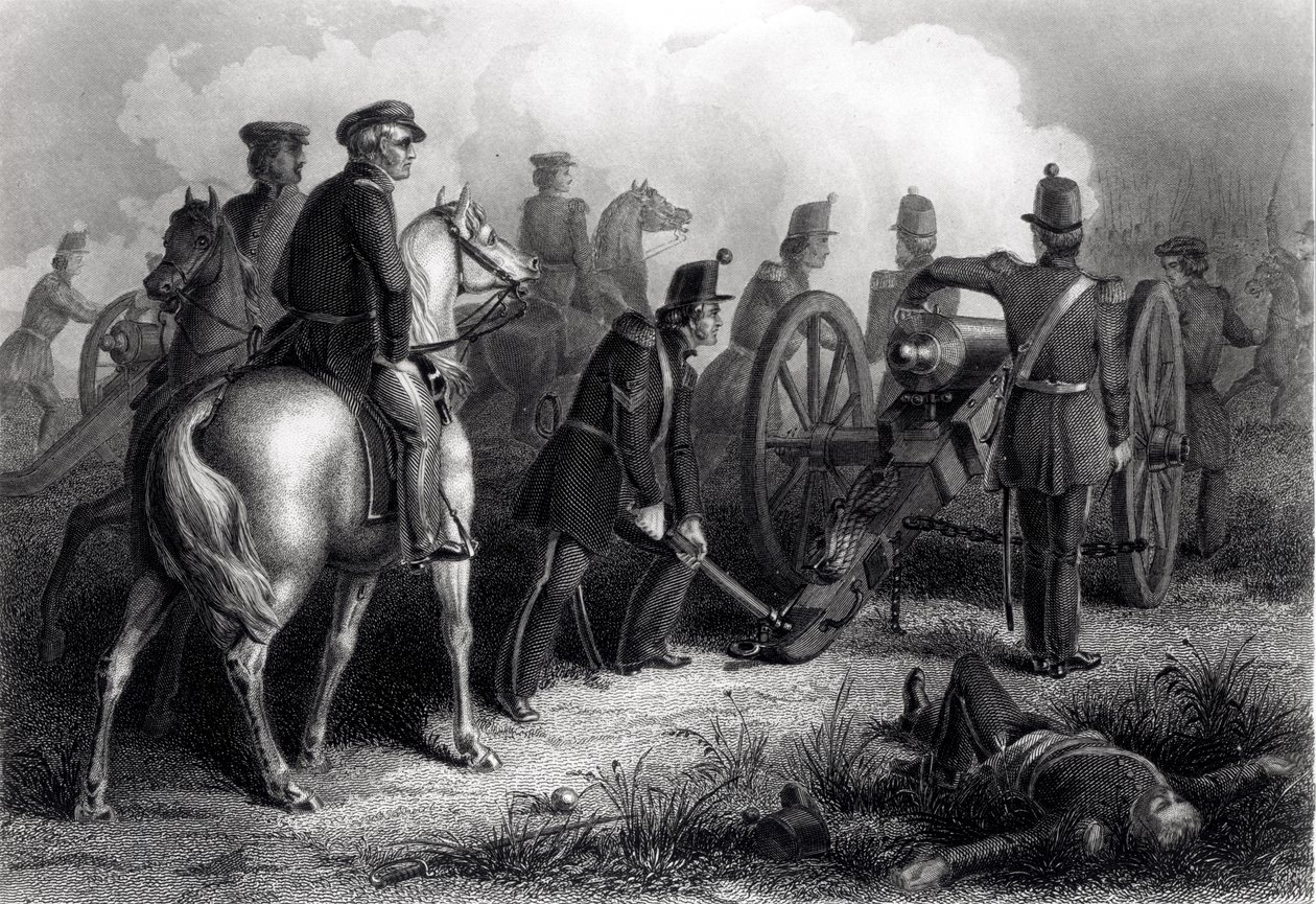 Generál Taylor v Buena Vista, 22.-23. února 1847, vyryl Armitage od American School