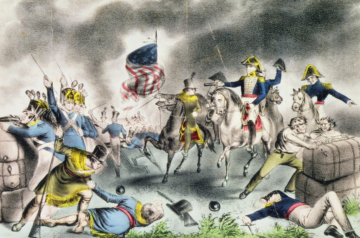 Bitva o New Orleans, 8. ledna 1814 (sic) hospoda. od Nathaniela Curriera od American School