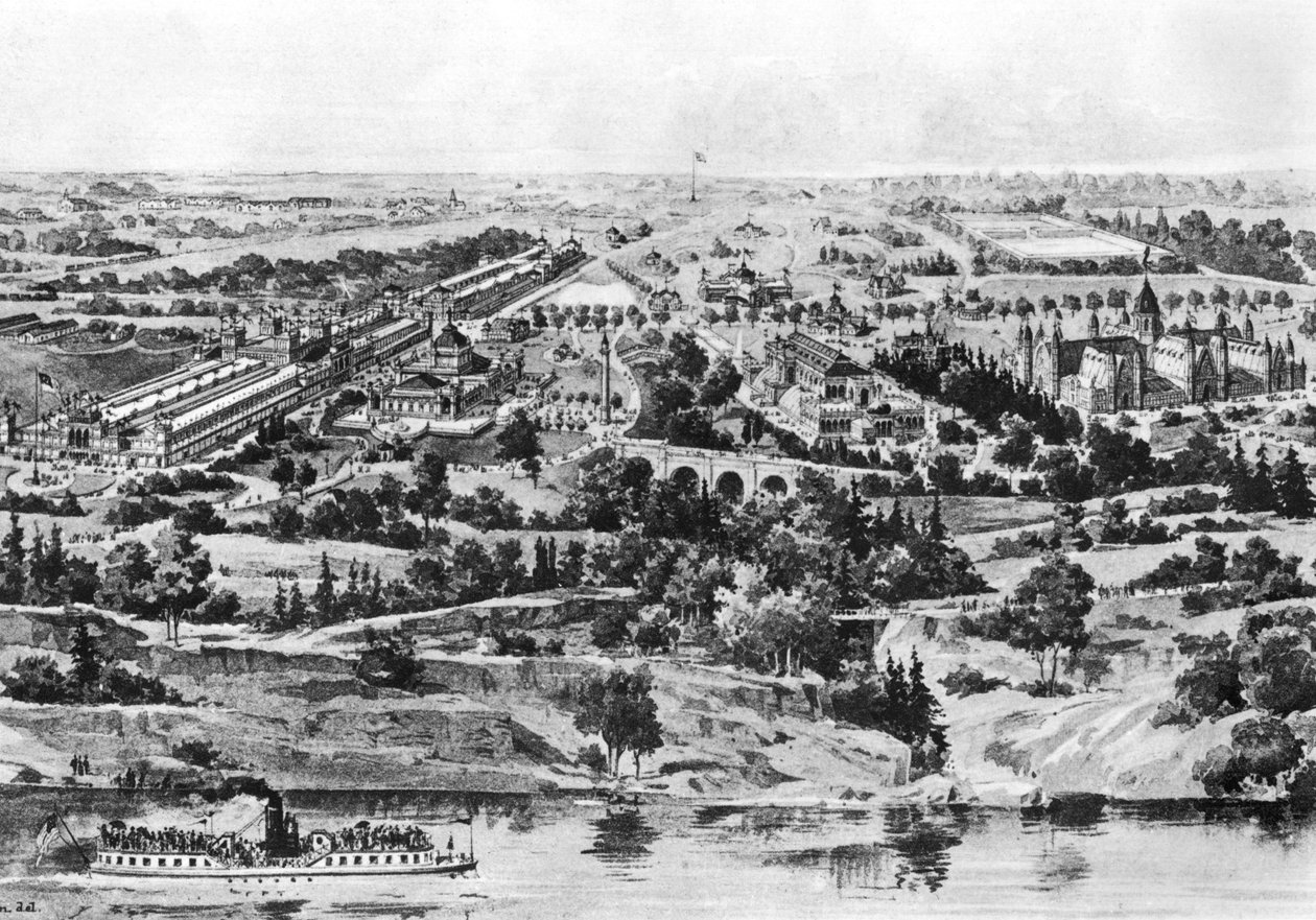 Pohled na Centennial Exposition, Philadelphia, 1876 od American School