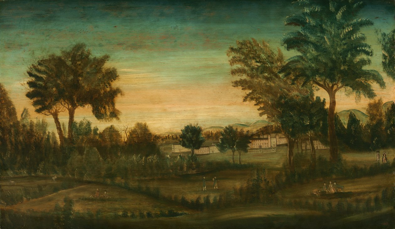 Krajina s budovami od American 18th Century