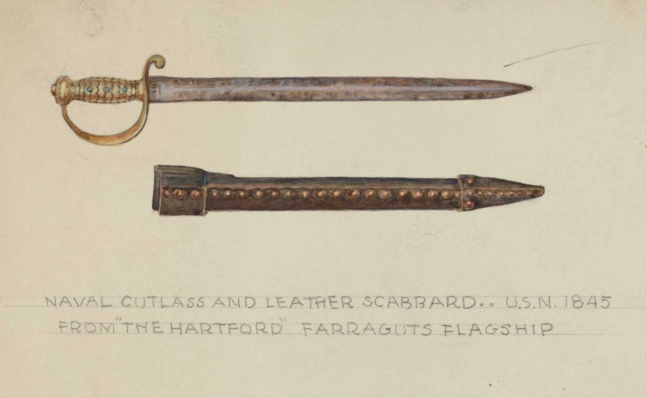 Cutlass a kožená pochva od American 20th Century