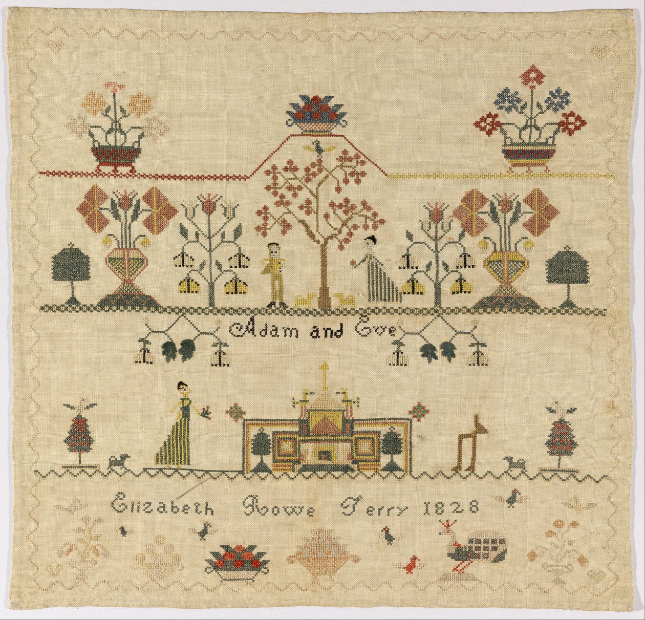Sampler od American Elizabeth Rowe Terry