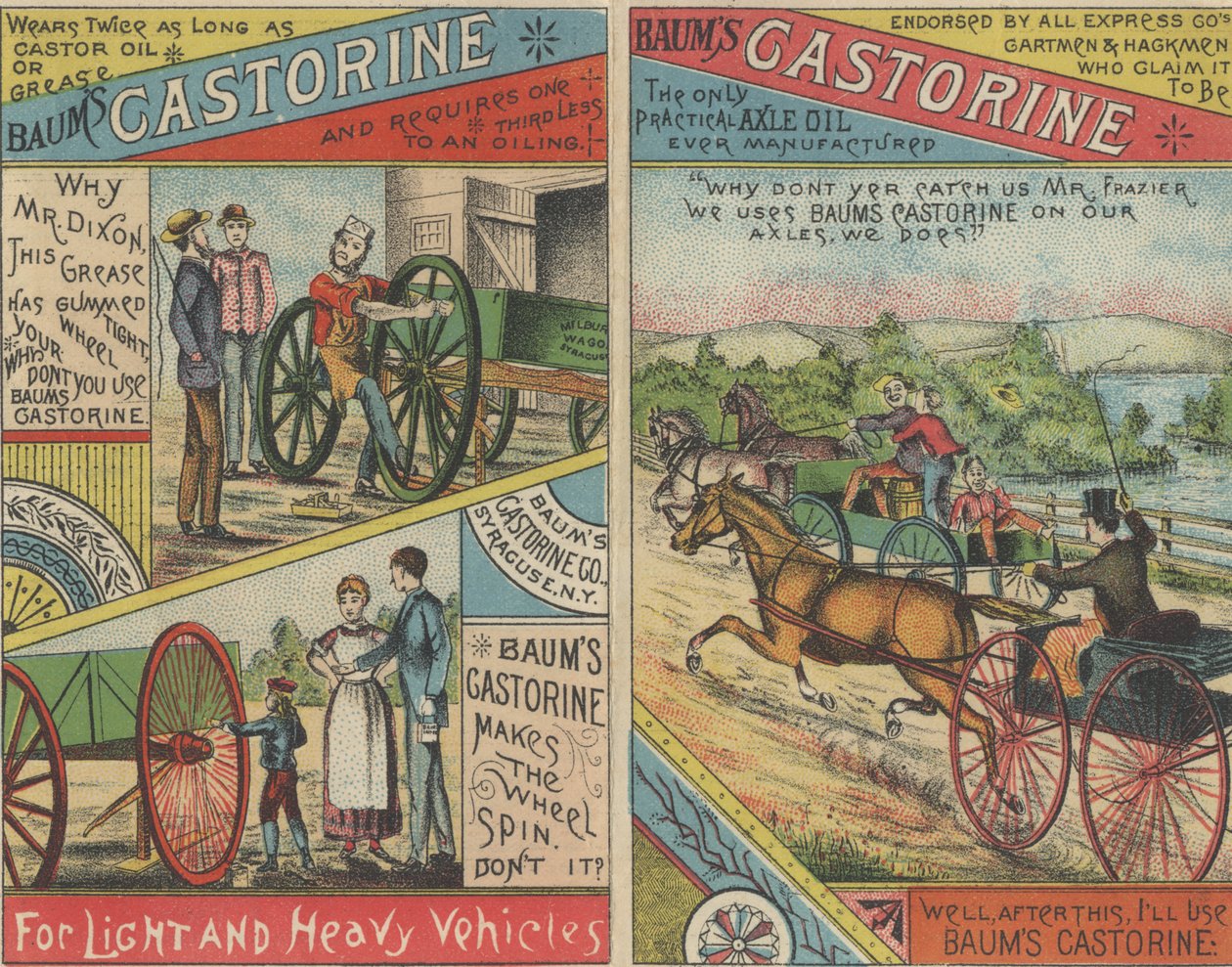 Reklama na Baums Castorine, 1884 od American School