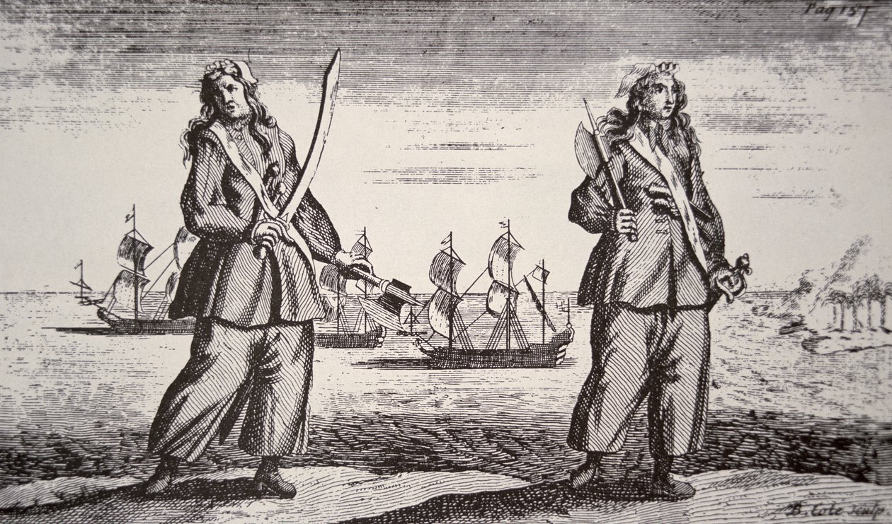 Anne Bonny a Mary Read (rytina) od American School
