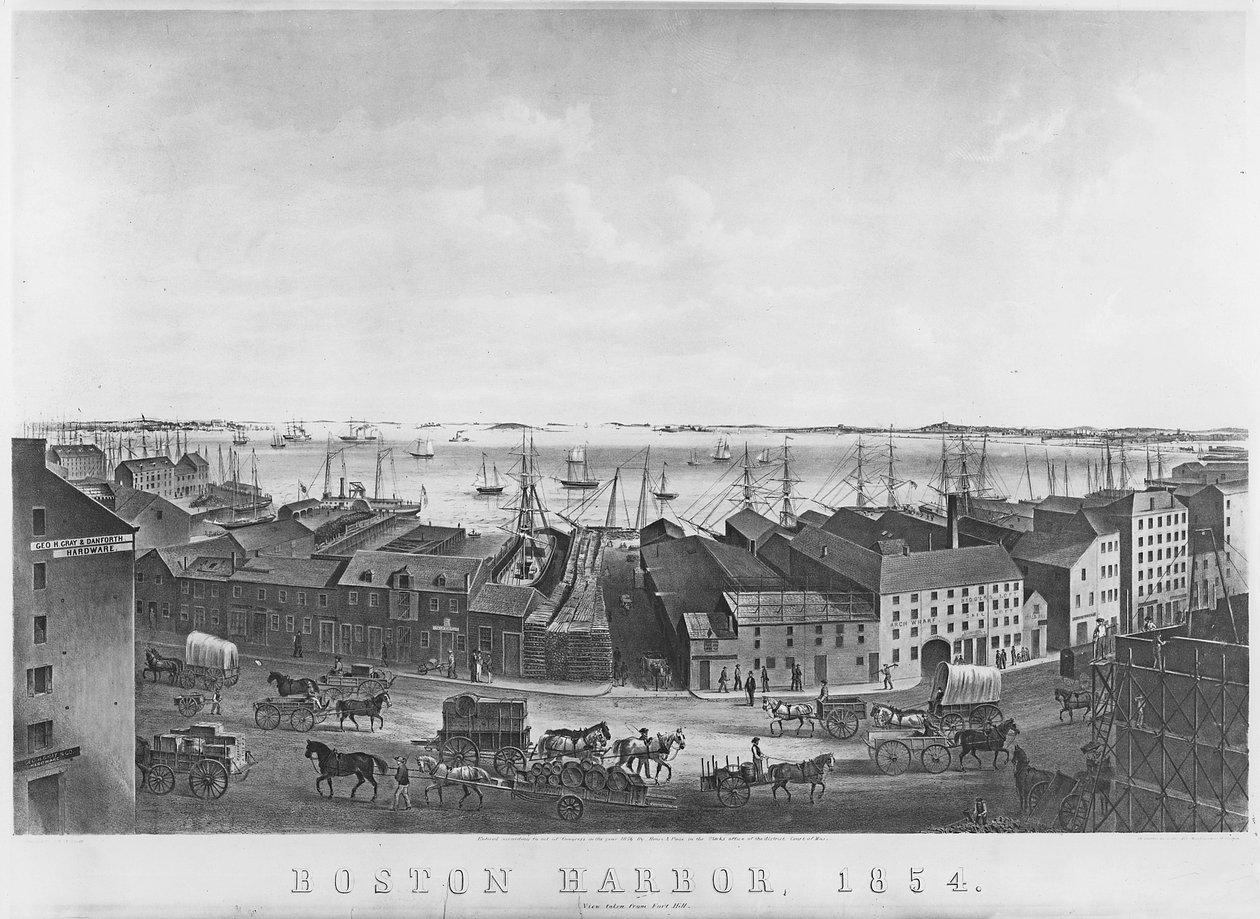 Boston Harbour, 1854 od American School