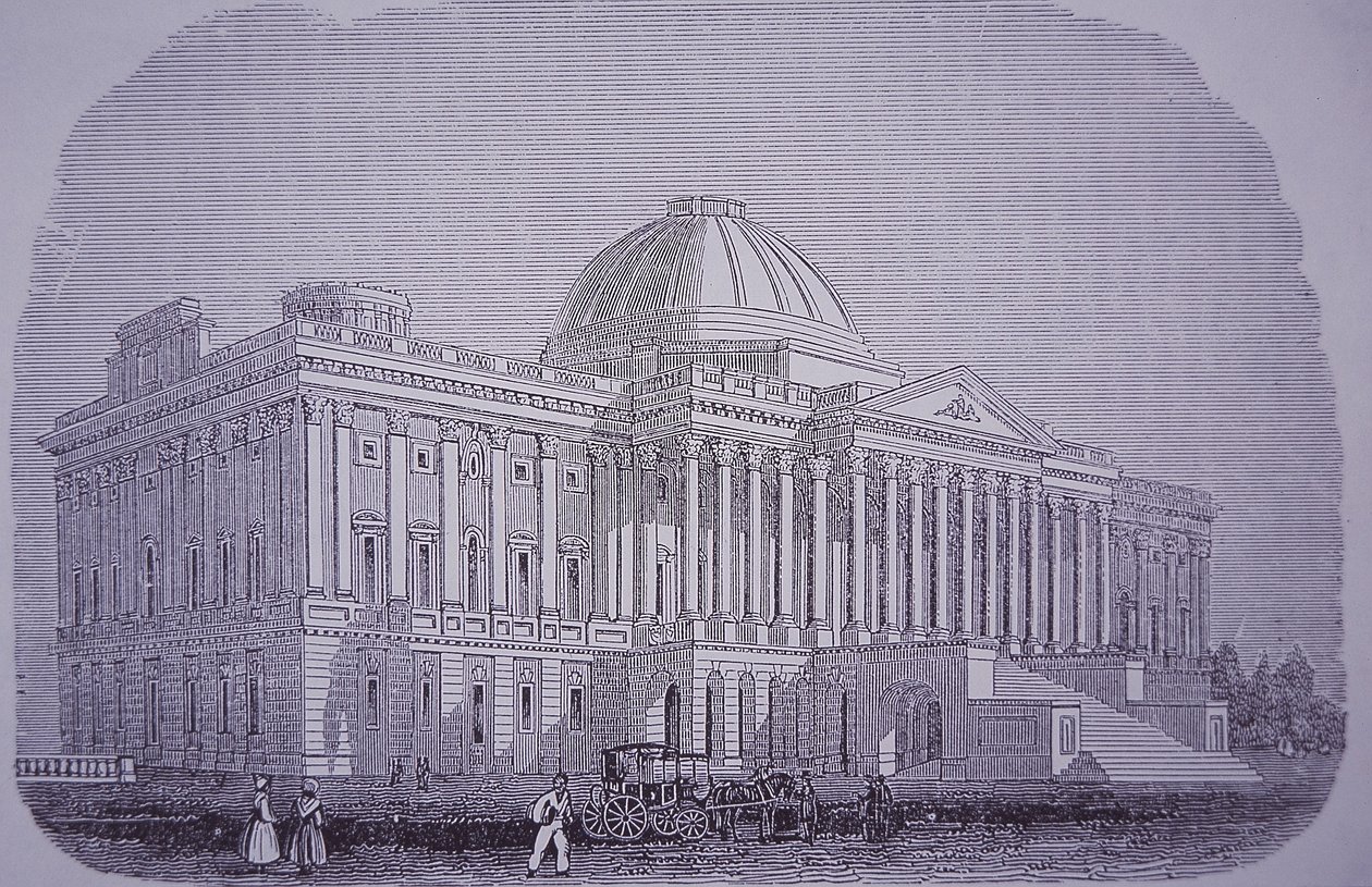 Capitol Building, Washington DC, USA, c.1848 (rytina) od American School