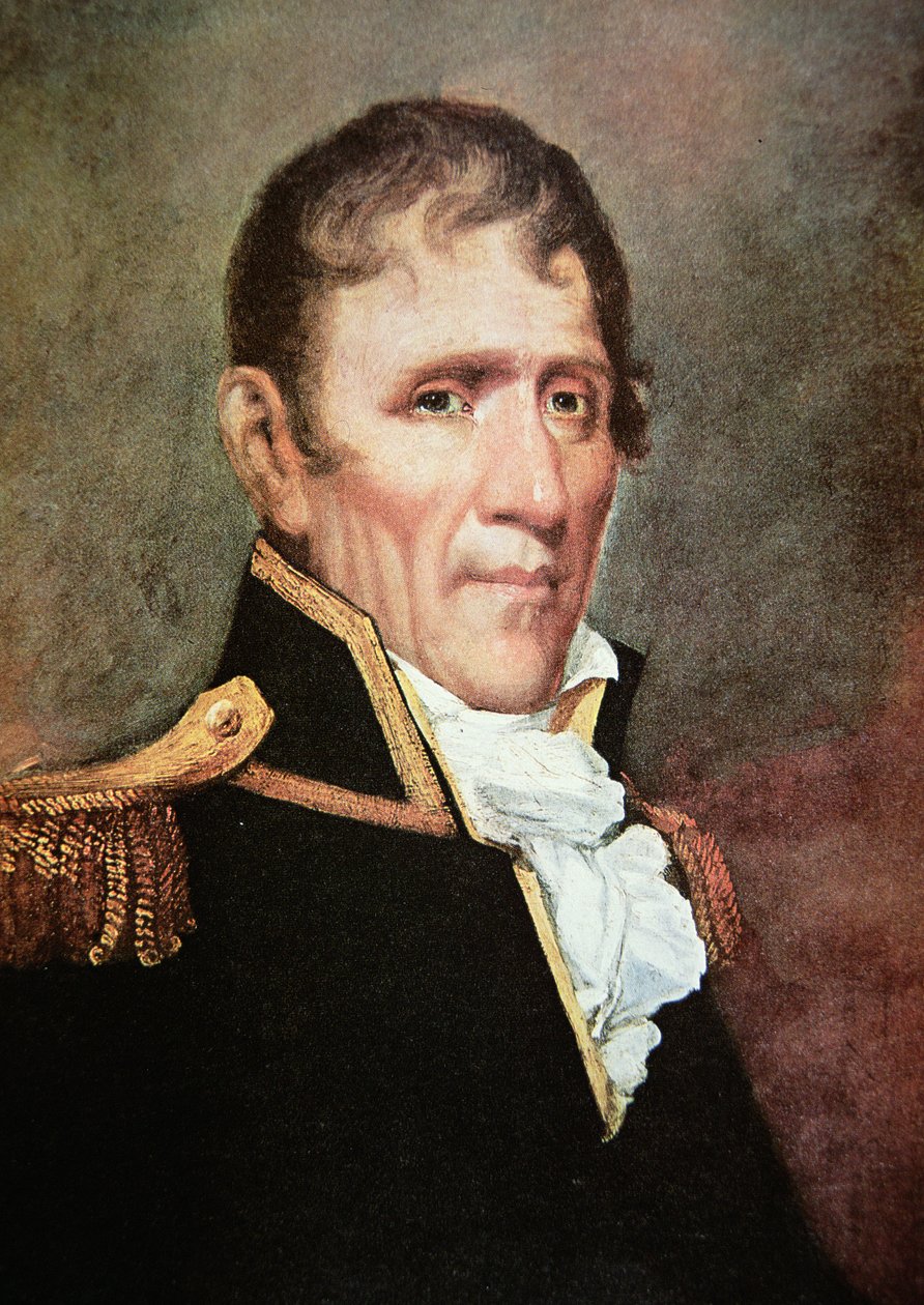 Generál Andrew Jackson (barevné lito) od American School