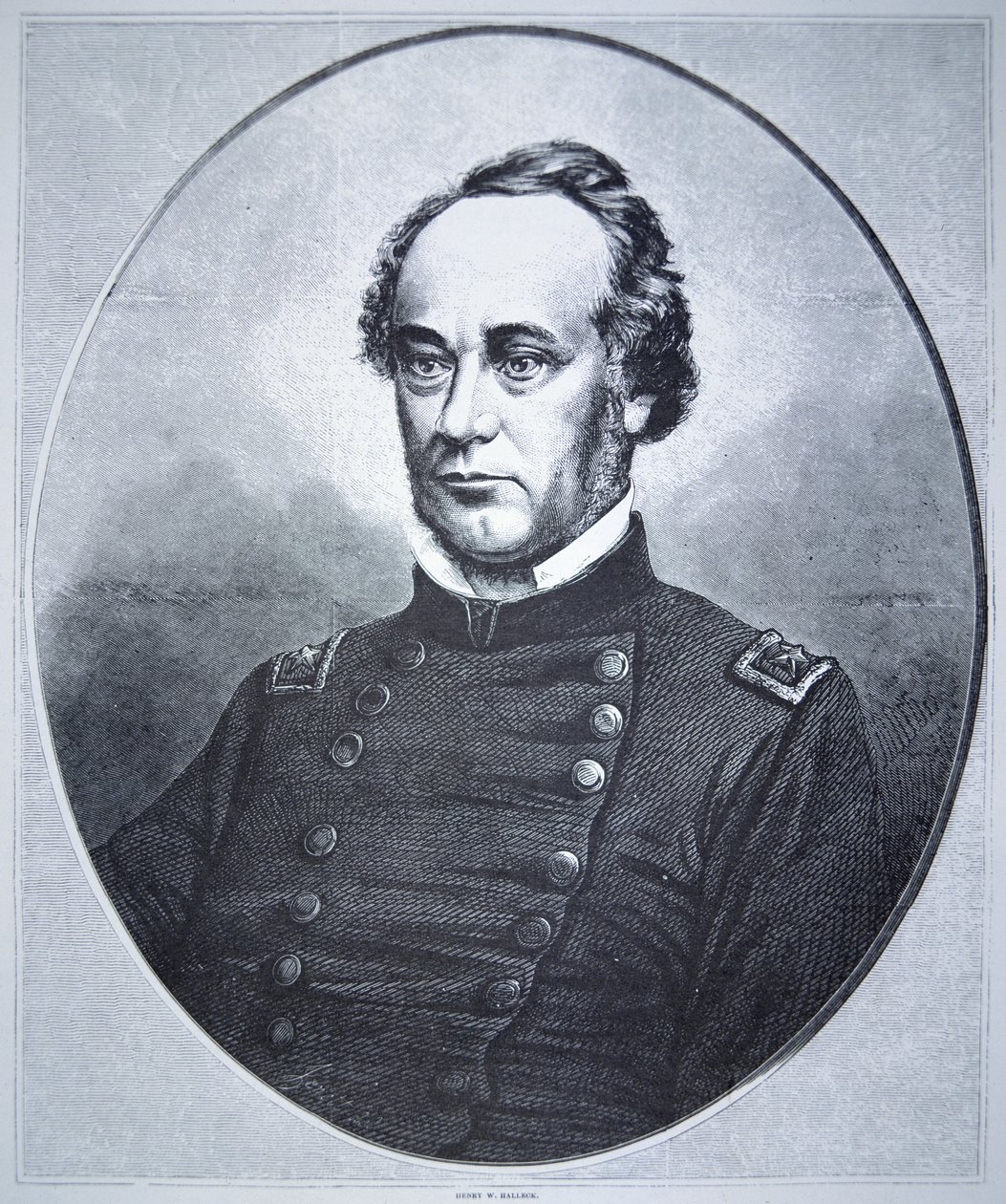 Generál Henry Wager Halleck (1815-72) (rytina) od American School