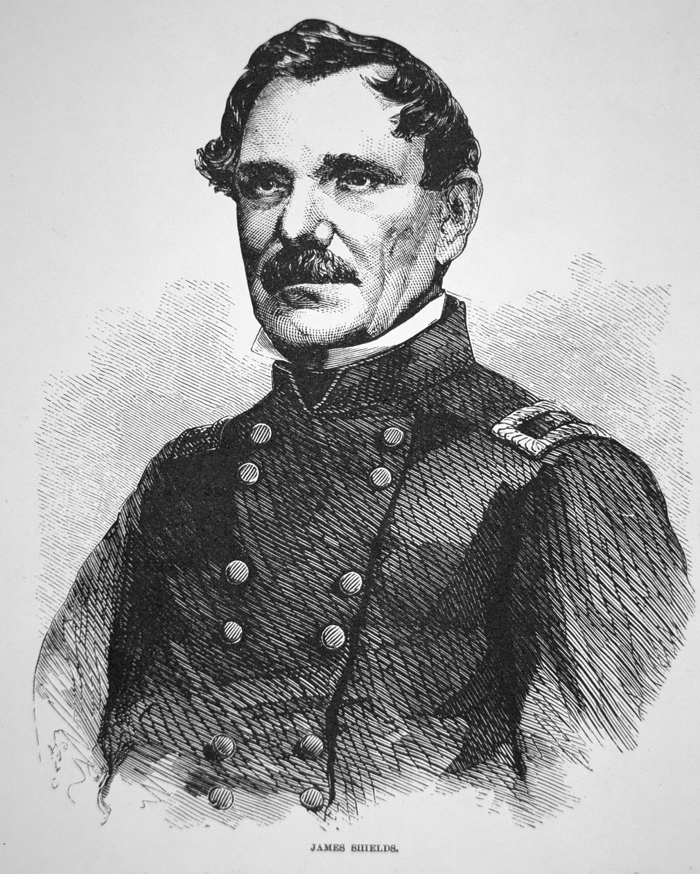 General James Shields (1810-79) (rytina) od American School