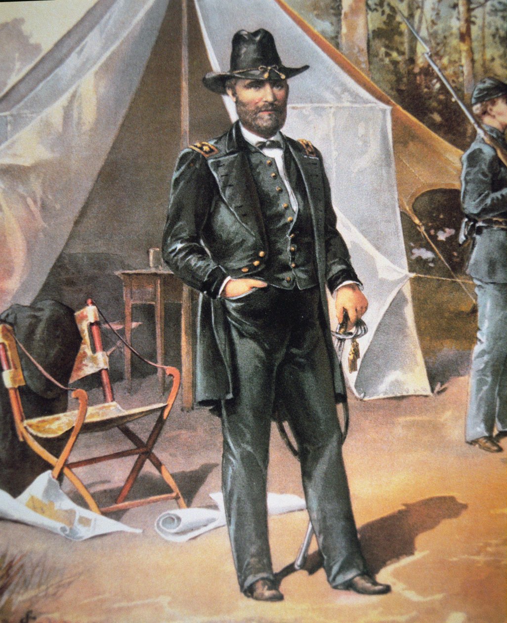 Generál Ulysses Simpson Grant (barevné lito) od American School