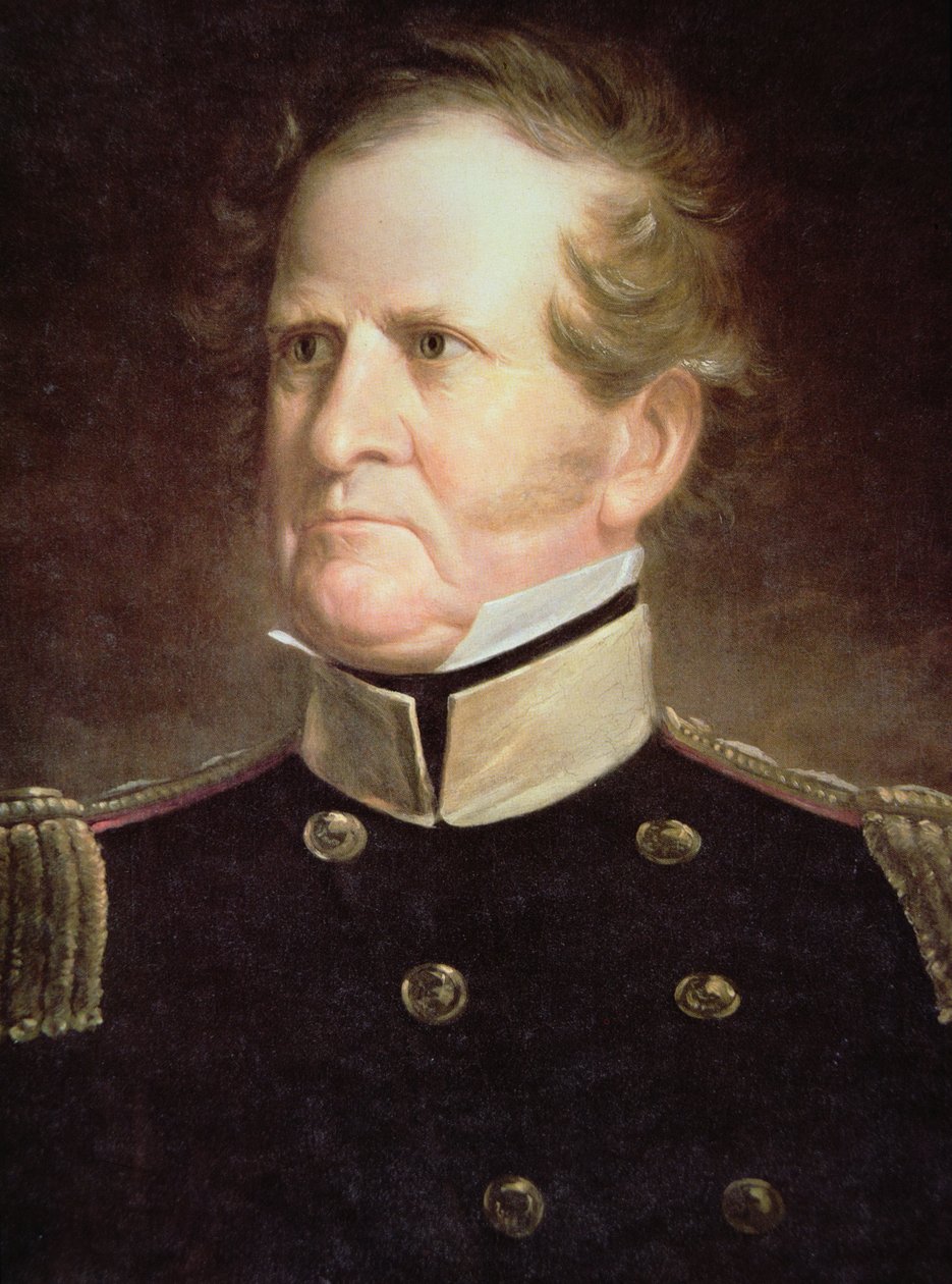 Generál Winfield Scott (1786-1866) (barevná litografie) od American School