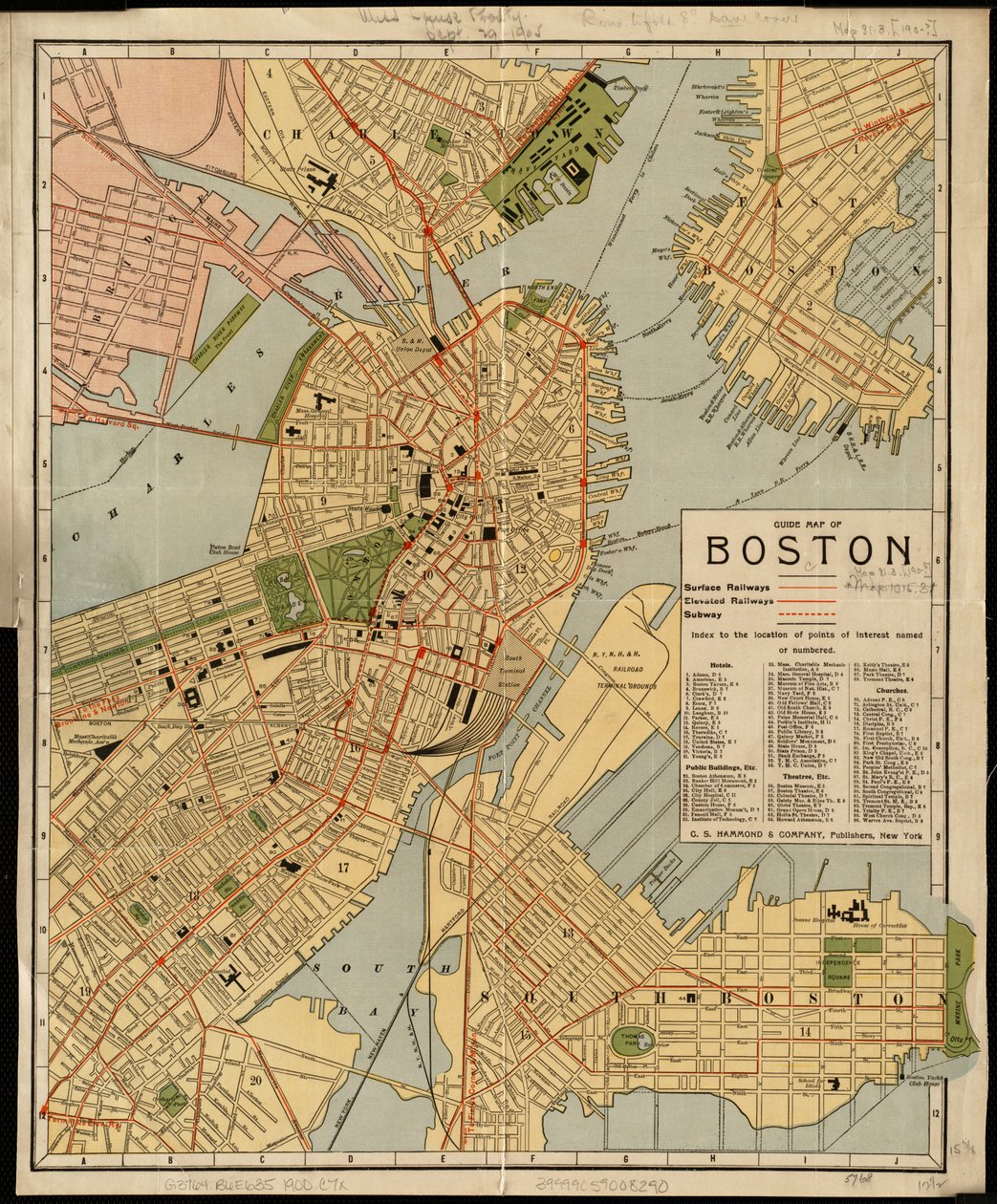 Průvodce mapa Bostonu od American School