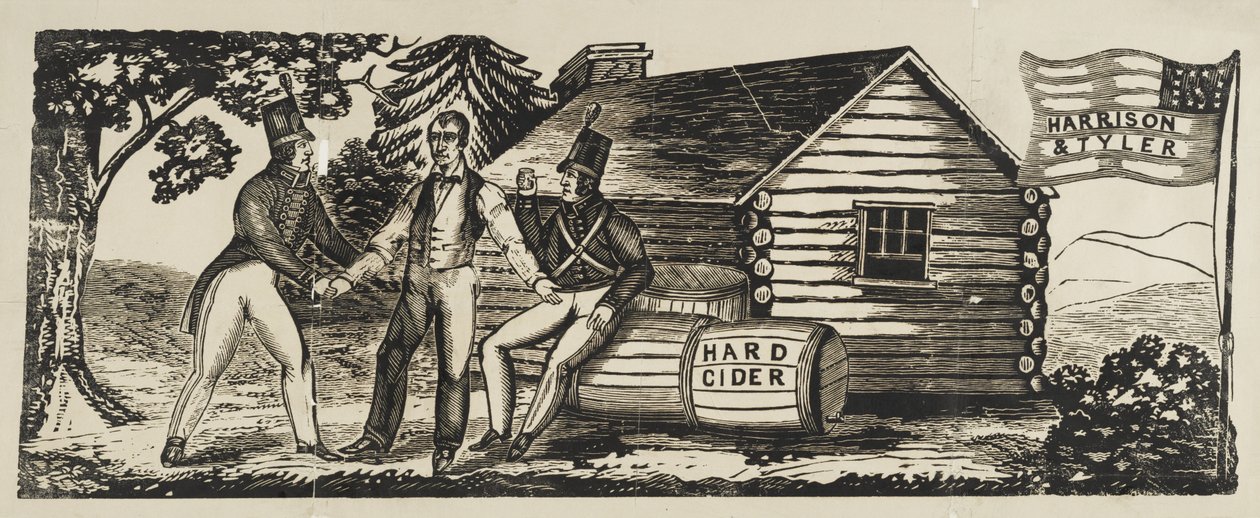 Znak kampaně „Harrison & Tyler“. od American School