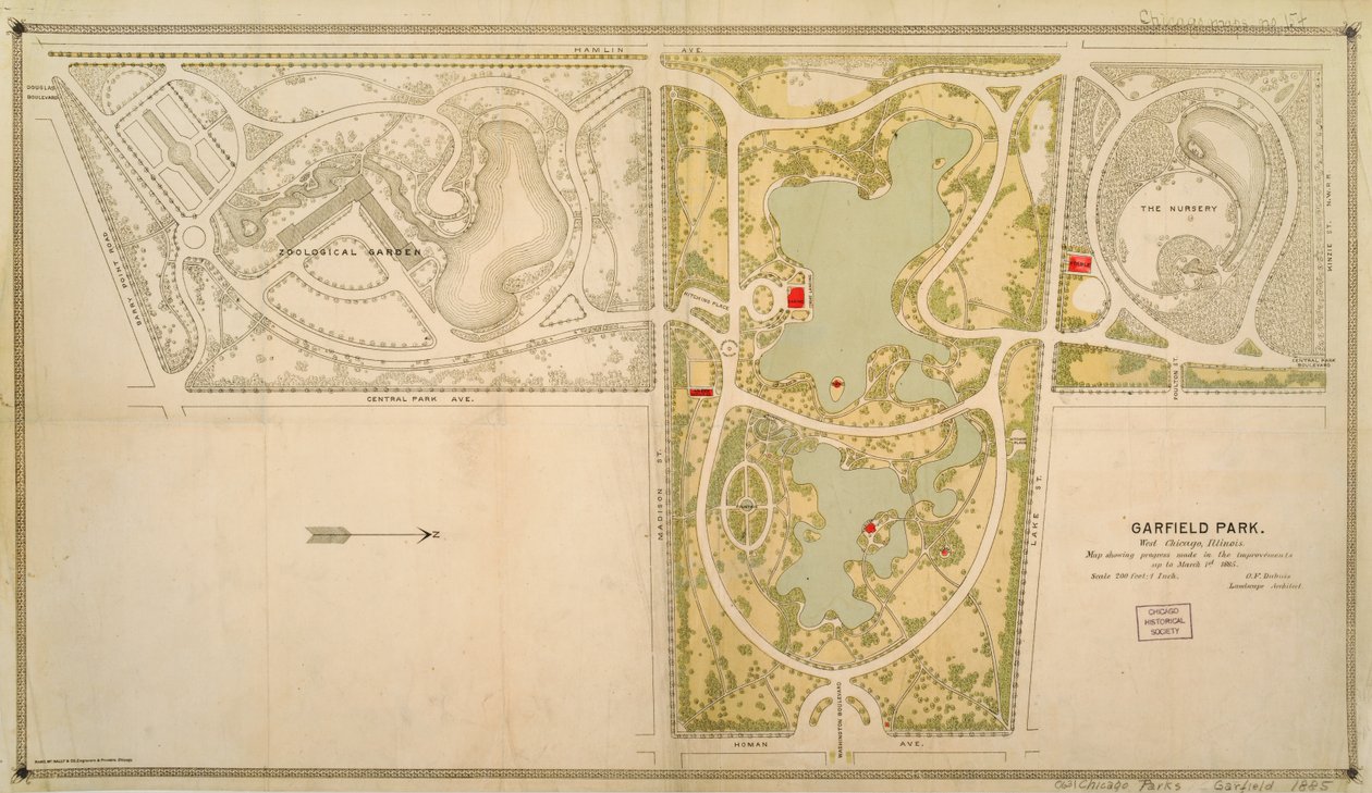 Mapa Garfield Park, Chicago, Illinois od American School