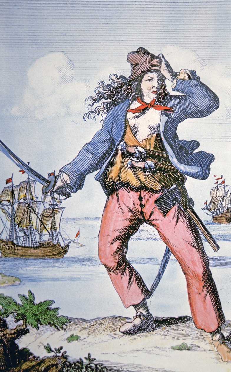 Mary Read, pirátka (barevná rytina) od American School
