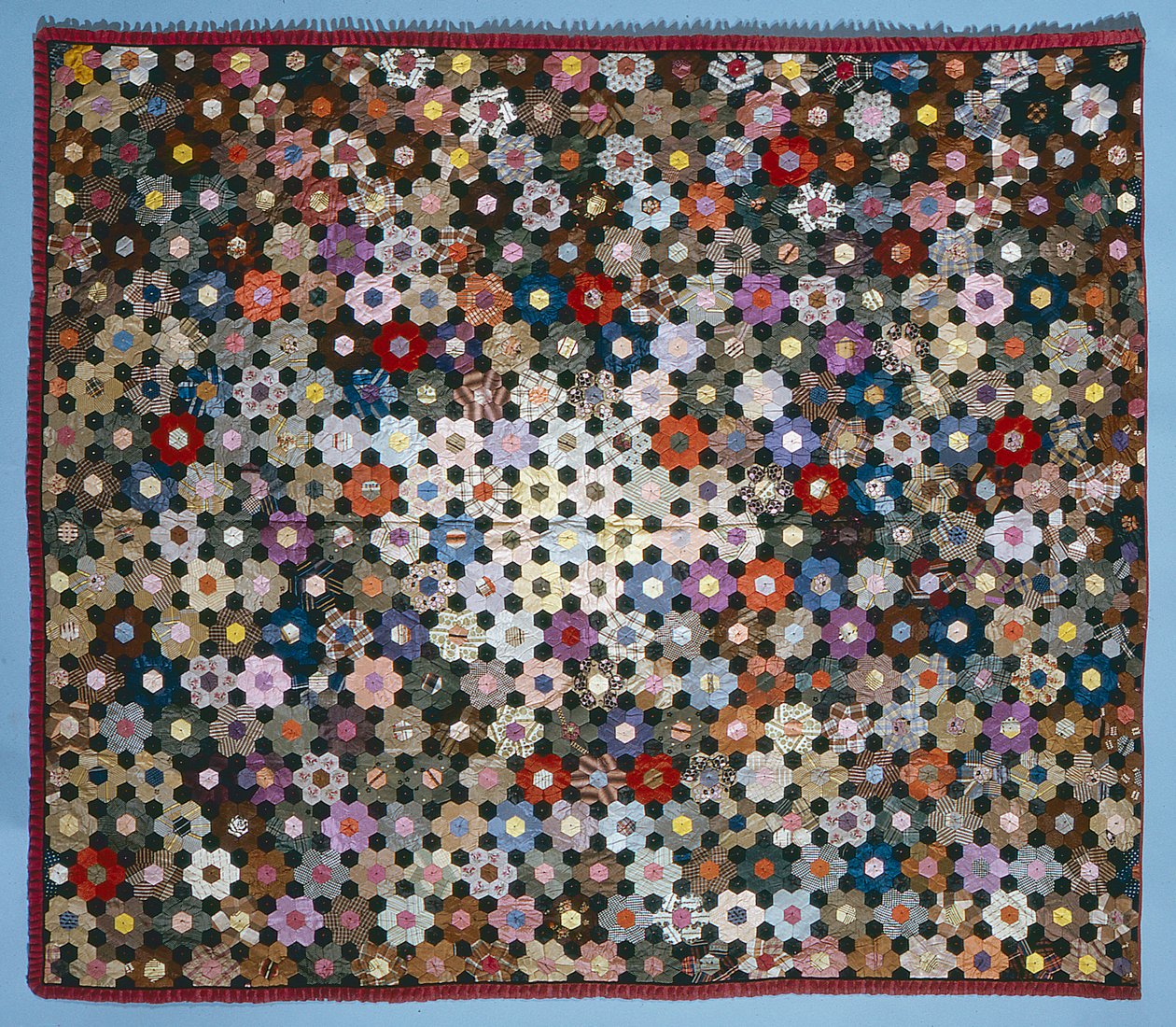 Optická květinová puzzle deka, 1854 (hedvábí) od American School