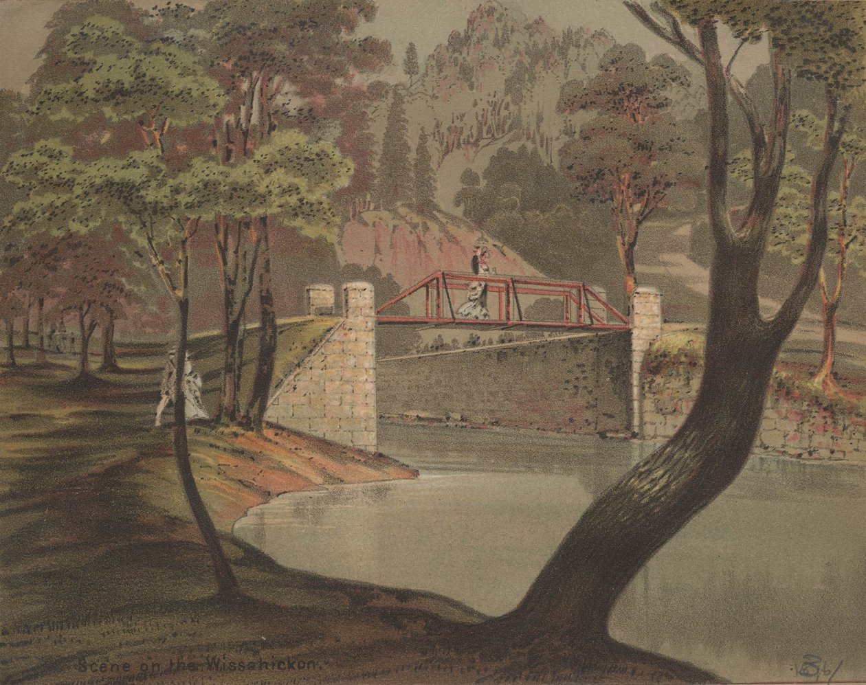 Scéna na Wissahickon, c.1880 od American School