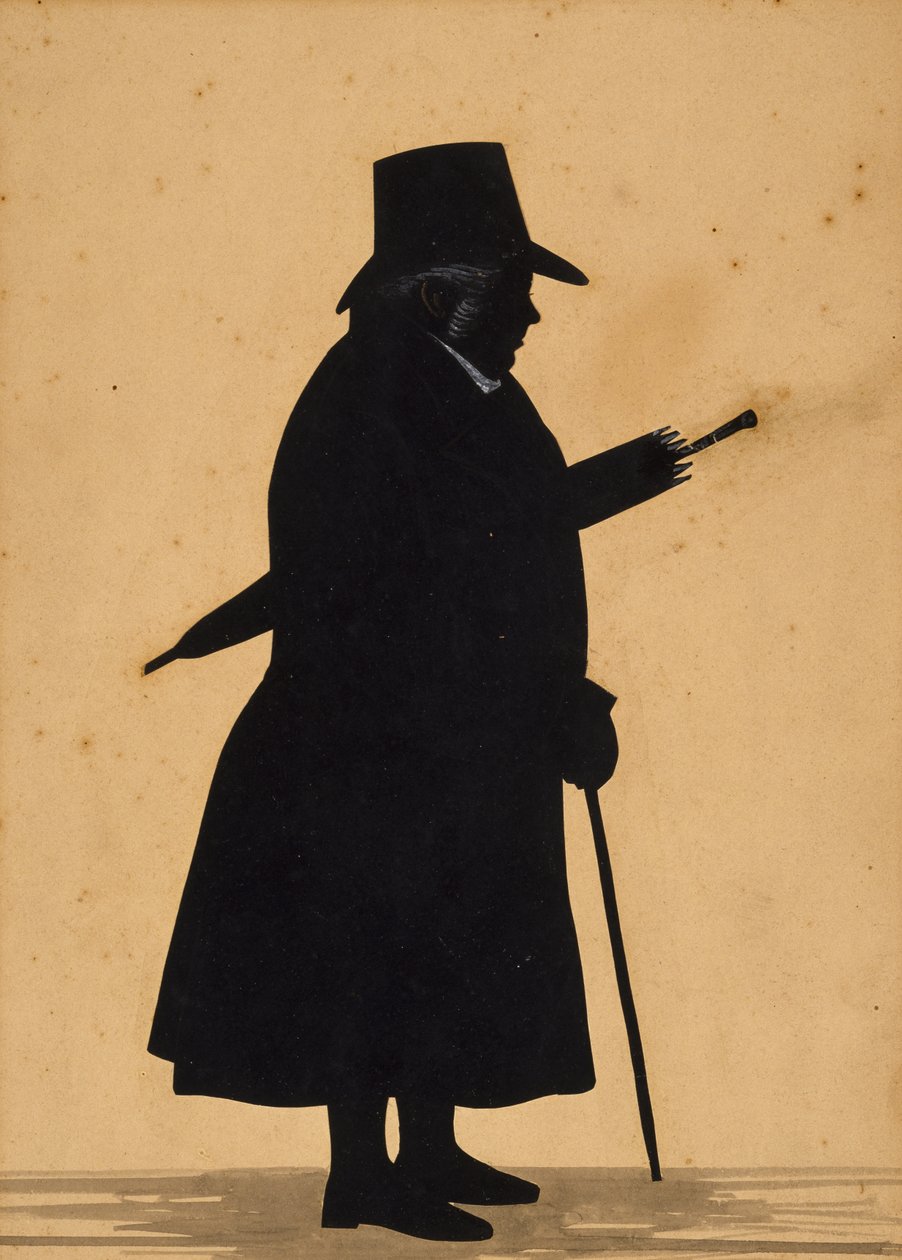 Silueta, c. 1830 (papír, javorový rám) od American School