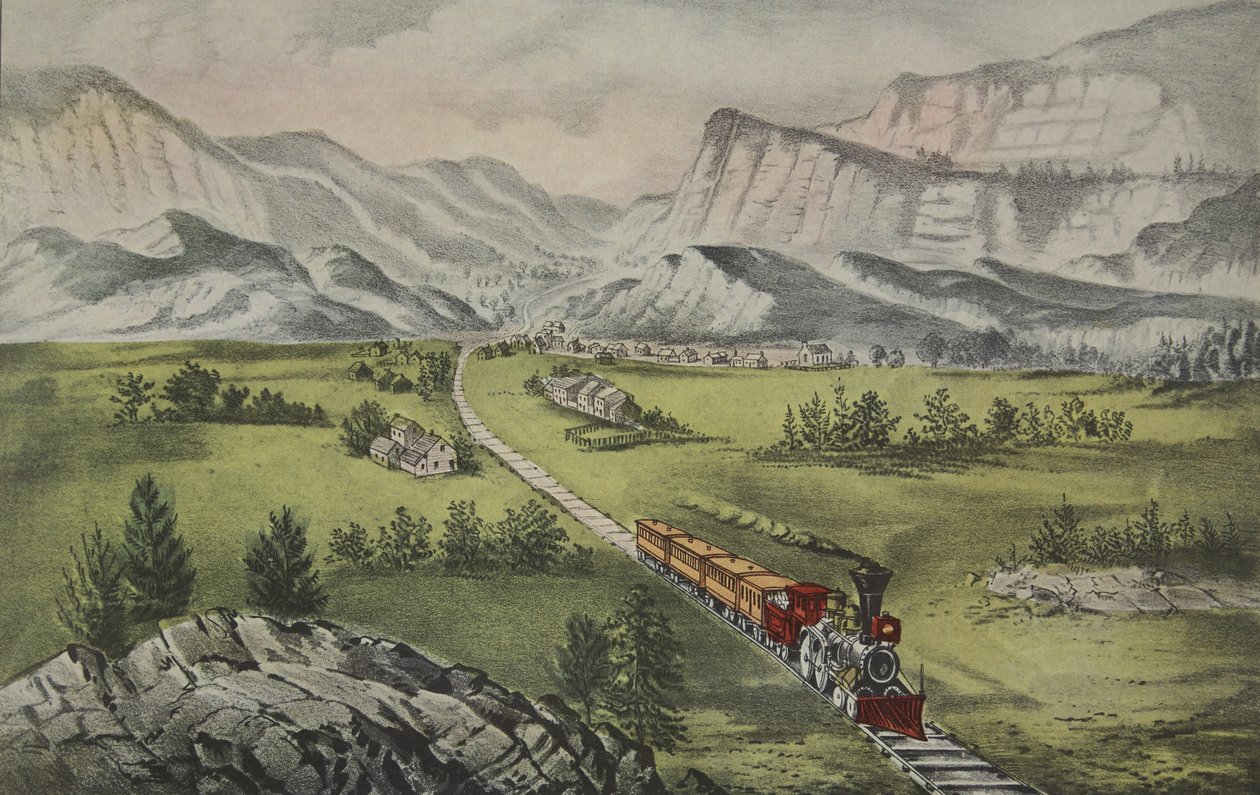 Velký západ, hospoda. 1870, Currier & Ives od American School