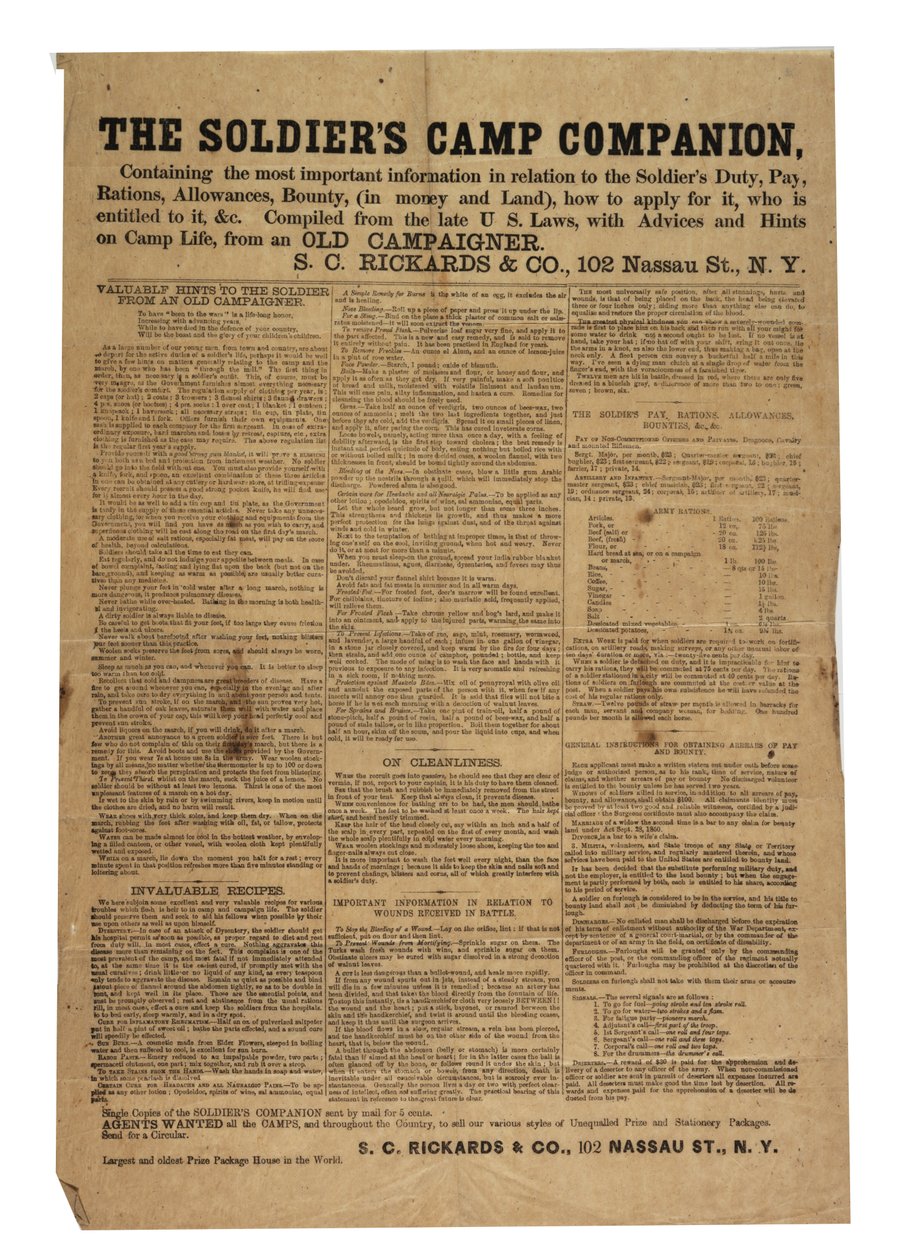 The Soldiers Camp Companion, c.1861-1865 od American School