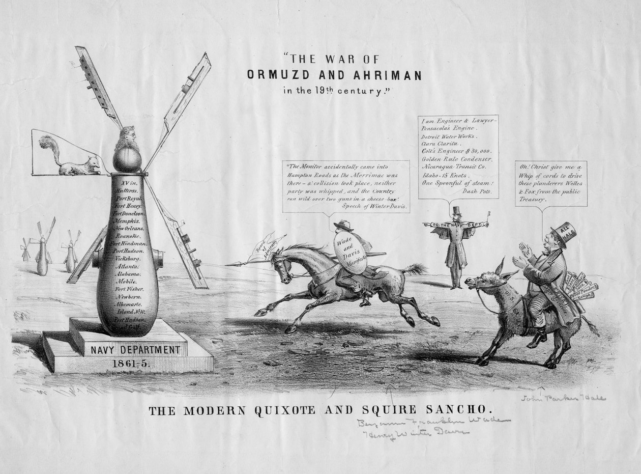 Moderní Quijote a panoš Sancho, asi 1866 od American School