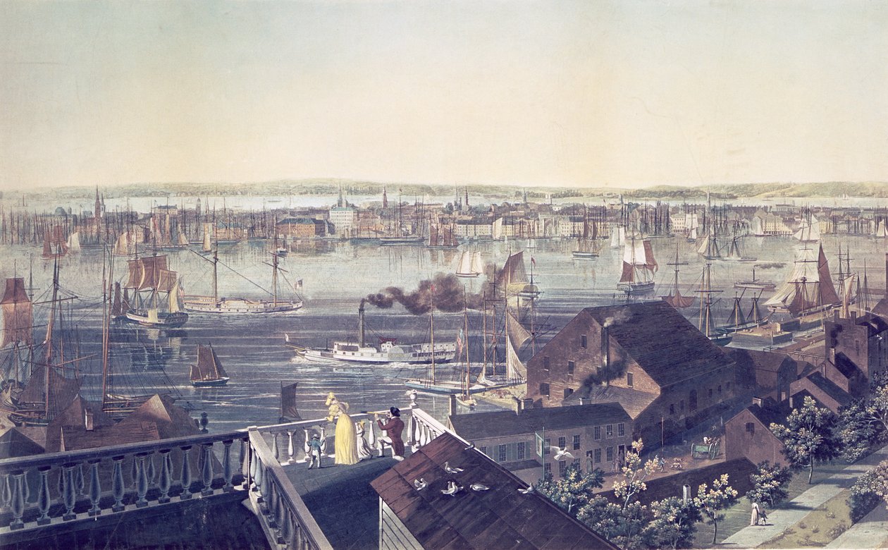 Pohled na Manhattan z Brooklynu, 1837 od American School