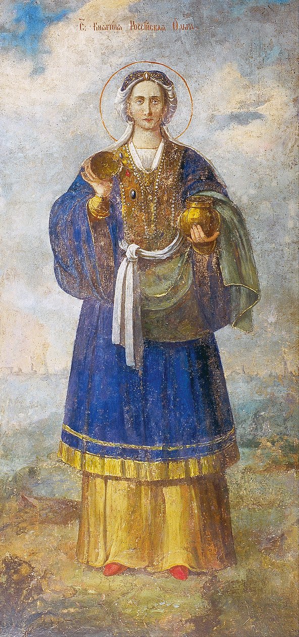 Svatá Olga, princezna Kyjevská od Ancient Russian frescos