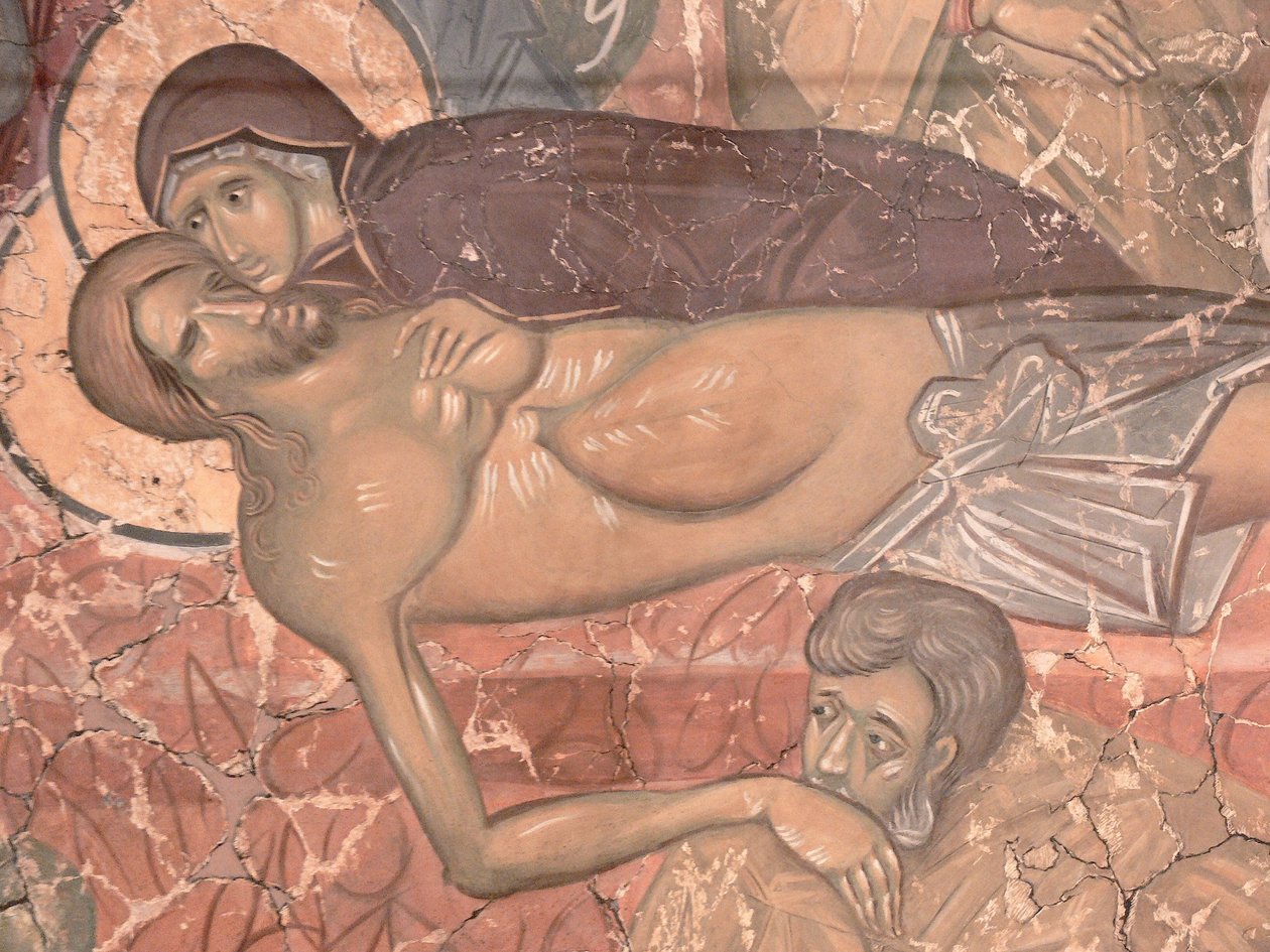 The Entombment of Christ, asi 1380 od Ancient Russian frescos