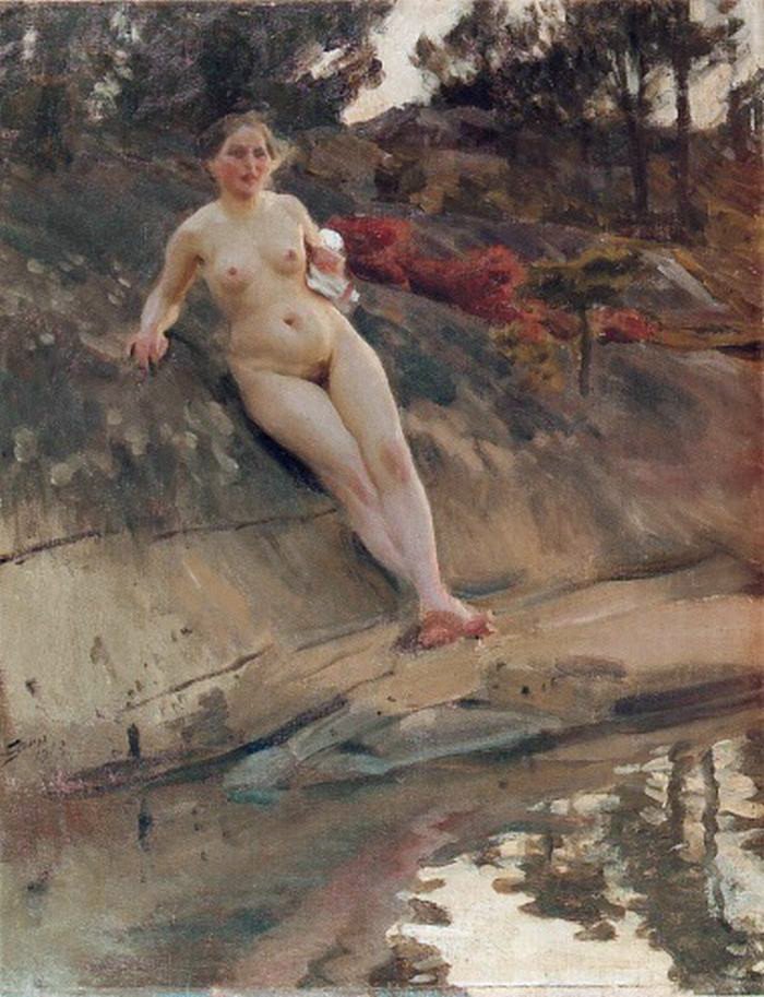 Opalování dívka od Anders Leonard Zorn