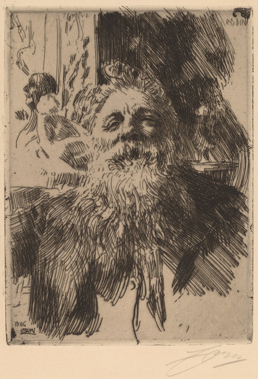Auguste Rodin, 1906. od Anders Leonard Zorn